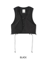 Lining string buckle crop vest