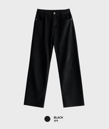  Lebey Daily Back Banding Wide Denim Pants