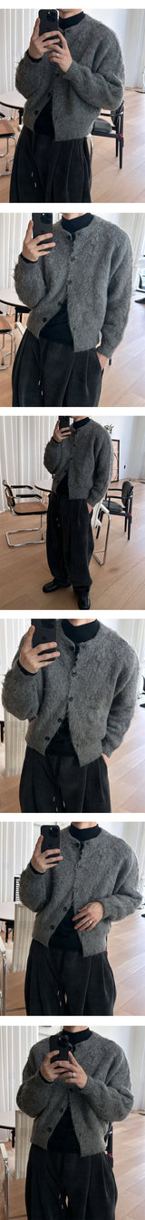 [Unisex] アンゴラクロップカーディガン(2color)