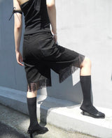 スタッドタッセルハーフパンツ (BLACK)