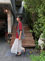 [unisex] モアブ ホース プリンティング リンガー ショート スリーブ ティー