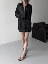 loose-fit leopard grunge shirt (2color1)