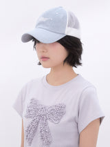 Dot Frill Ribbon T-Shirt (BABYBLUE)