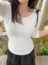 Tico ドット 7分袖Tシャツ