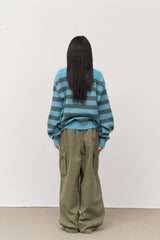 Sage Button Collar Knit