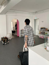 No.1255 T check half SHIRT (3color)
