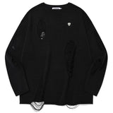 PICK WAPPEN DAMAGE SUMMER KNIT - BLACK