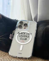black cat phone keyring strap