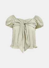 Front Ribbon Puff Blouse