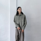 Washed Plaid Long Sleeve Shirt