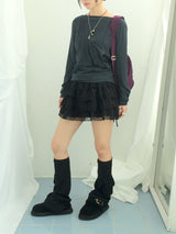 ribbon strap layer skirt