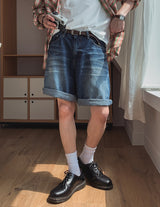 ロンディアンボウォッシュドハーフデニムパンツ