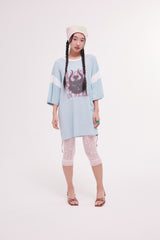 Devil cat T-shirts blue 