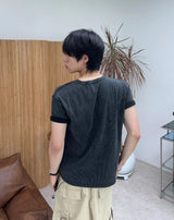 フェレール ヴィンテージ リブド ヘンリーネック ショートスリーブ Tシャツ