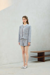 CHERISH TWEED JACKET / SKY BLUE