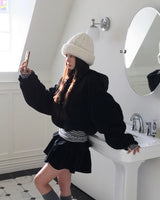 【BELLIDE MADE】ボアフリース＋コーデュロイリバーシブルジップアップパーカー