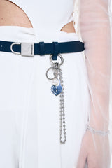 NO.576 [SILVER] HEART LOCK BALL CHAIN LAYERED KEY RING
