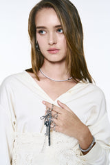 NO.596 [SILVER] CROSS KEY RING