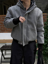 Haron woolfaka hooded padded jacket
