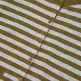 CHERRY STRIPE CARDIGAN [DARK CAMEL]