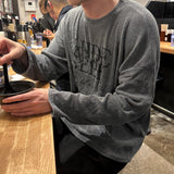 LMN ハイドオーバーサイズフィットピグメントニットロングスリーブ Tシャツ (3 colors)