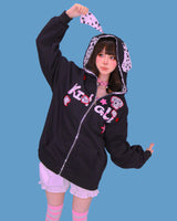 dalmatian hood zip-up