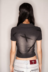 SIGNATURE SPRAY WASHED ZIP UP WAFFLE SHIRT