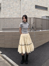 RIBBED HALF NECK TEE (4C)