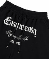 ゴシック レタリング バミューダ スウェットパンツ - ブラック