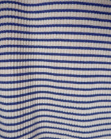 ストライプボタンTシャツ_ブルー