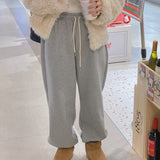 Wool napping wind jogger sweatpants