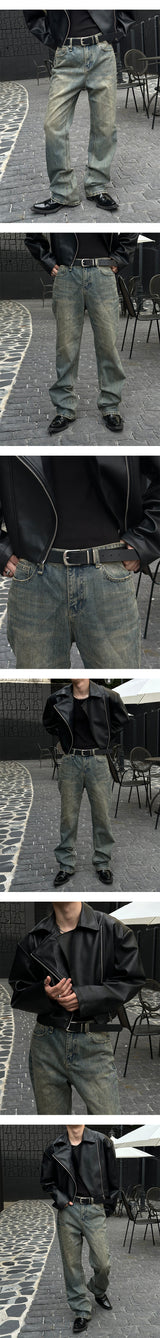 [Unisex]スラブウォッシングブーツカットパンツ