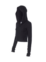 WARM CROP HOODIE_Black