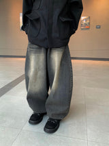 Mobeu washed balloon denim