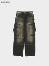 Franken cargo denim pants