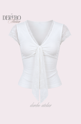 Hayley Lace White Short Sleeve T-shirt