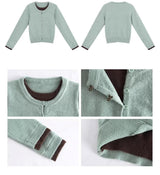 Mint Brown Layered Cardigan Knitwear