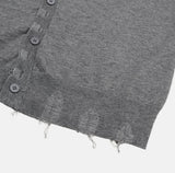 Flat Damage Knit Cardigan