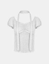 ローラドットシャーリング半袖Tシャツ