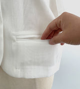 Koren V-neck Linen Short Sleeve Jacket