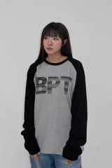 USA Flag Raglan Long Sleeve T-Shirt Black