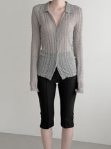 Lay See-through Embossed Lace Cardigan