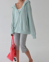 Summer Salanta See-through Oversized Fit Hooded Zip-Up Jacket