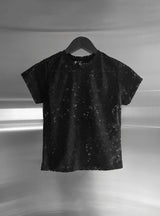 Floral Punching Lace Short Sleeve Tee