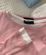 セレナテンセルラウンドネックフォール長袖シースルー長袖Tシャツ 5 colors