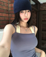 フローレースレイヤードホルターノースリーブ