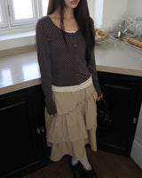 Seka Dot Crop Basic Cardigan