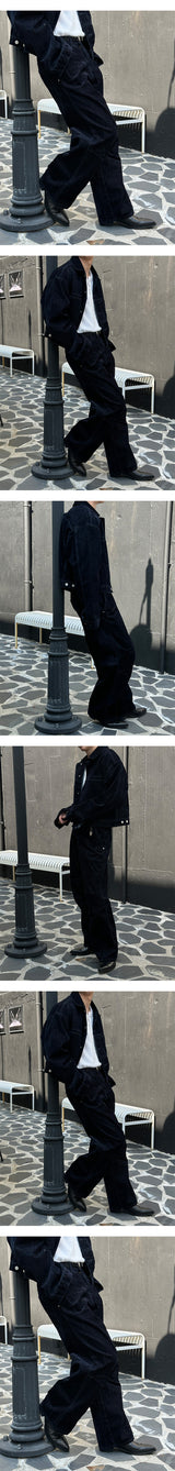 [F/W] ベルベットデニムクロップジャケット(2color)
