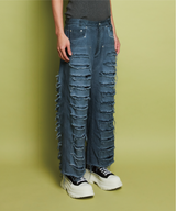 DYEING RIPPED BOOT CUT PANTS
