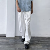 Double Pleat Full-Length Pants